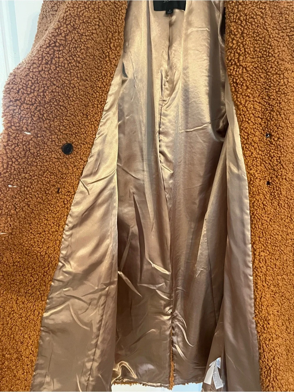 J. Crew Double-Breasted Teddy Coat in Chestnut Brown